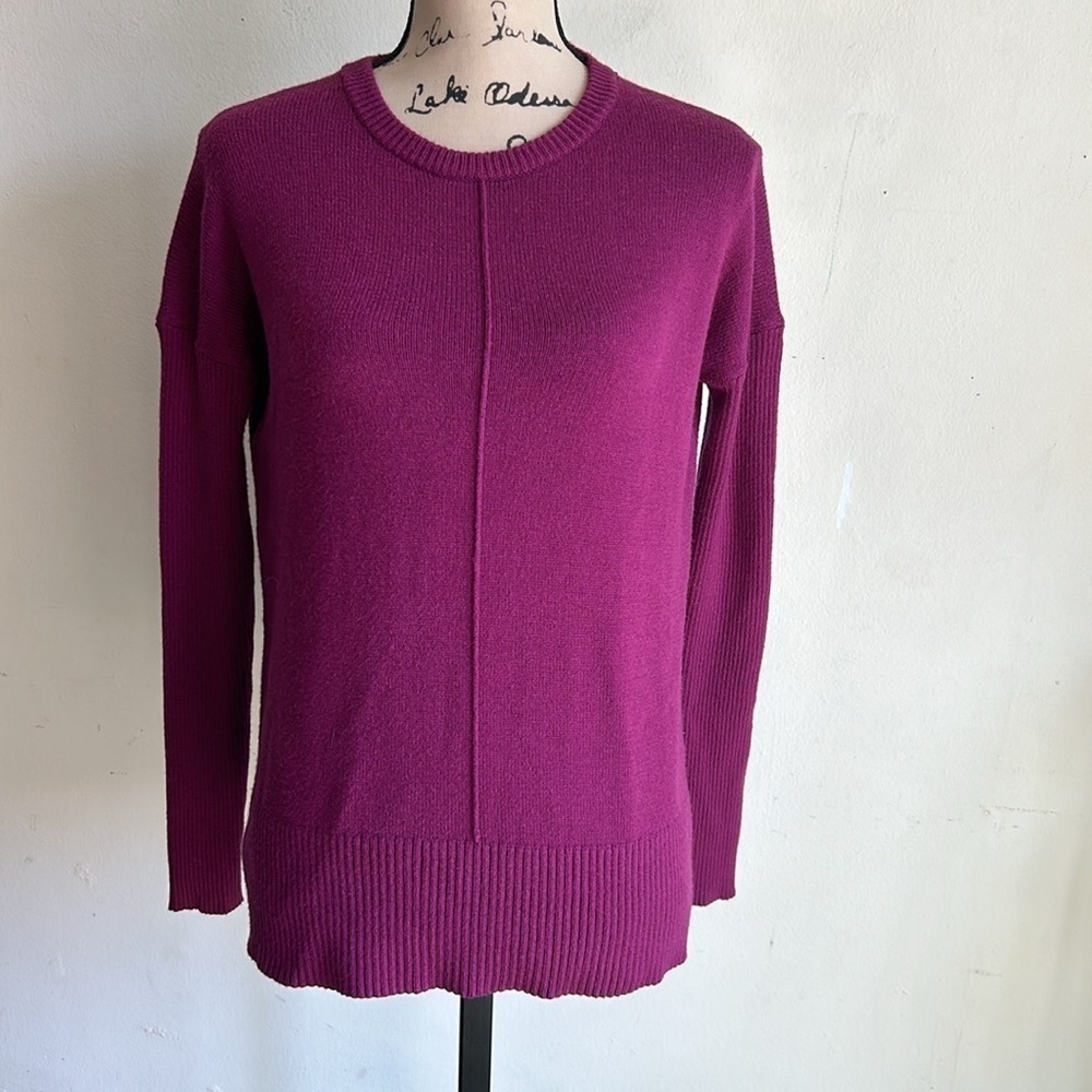 Lilly Pulitzer Long Sleeve Crewneck Maroon Sweater Side XXS - Picture 5 of 11